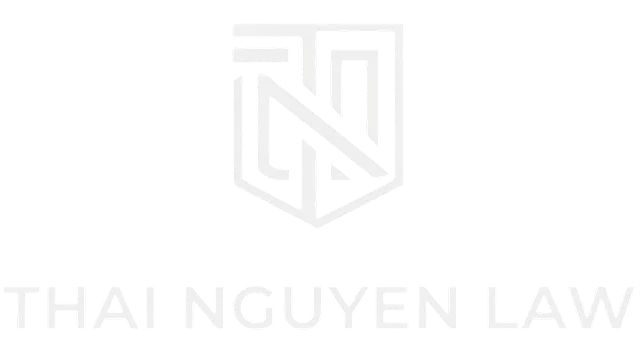 White logo featuring stylized initials "TN" above the text "THAI NGUYEN LAW" on a black background.
